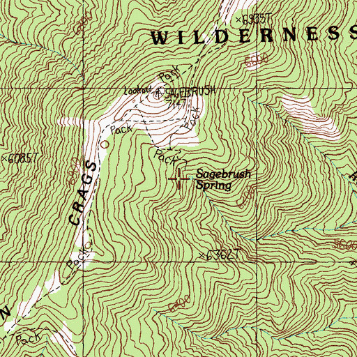 Topographic Map of Sagebrush Spring, ID