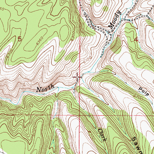 Topographic Map of Sawmill Gulch, ID