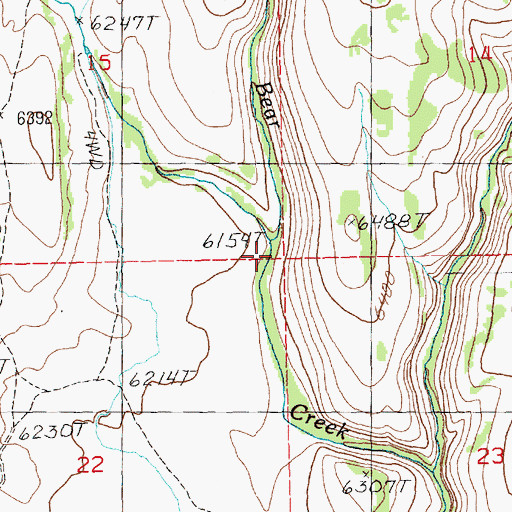 Topographic Map of Shack Creek, NV