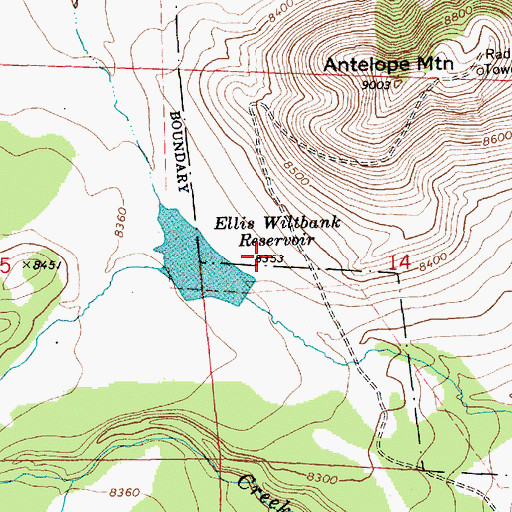 Topographic Map of Ellis Wiltbank Dam, AZ