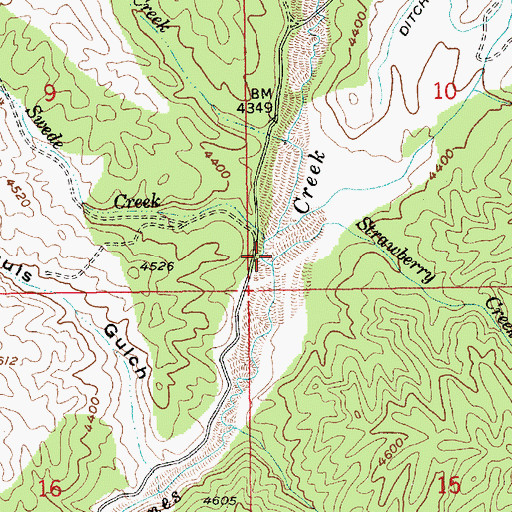Topographic Map of Strawberry Creek, ID