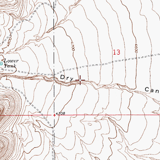 Topographic Map of Dry Canyon Spring, AZ