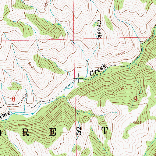 Topographic Map of Tiger Creek, ID