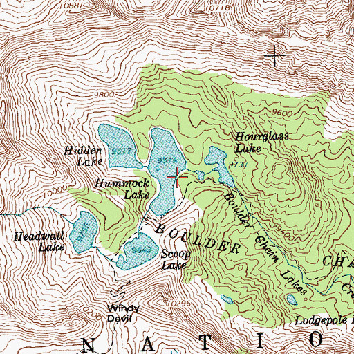 Topographic Map of Tiny Lake, ID