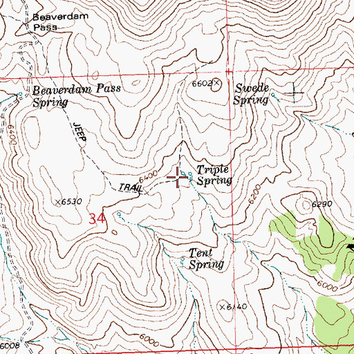Topographic Map of Triple Spring, ID