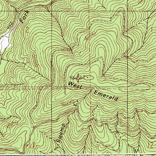Topographic Map of West Emerald, ID