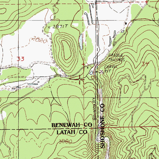 Topographic Map of West Fork Emerald Creek, ID