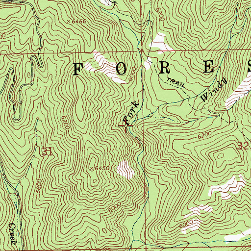 Topographic Map of Windy Creek, ID