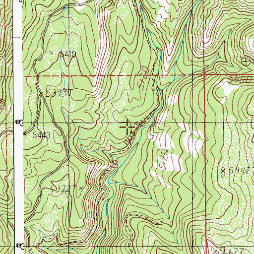 Topographic Map of Wolf Creek, ID