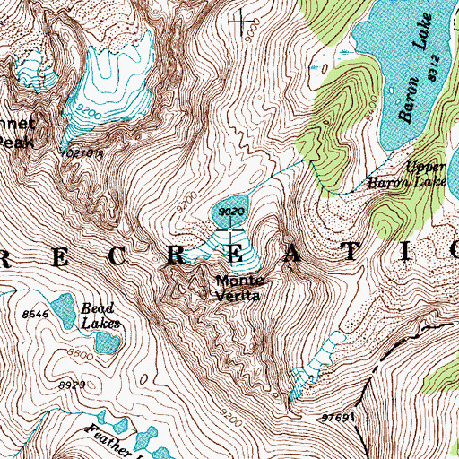 Topographic Map of Monte Verita, ID