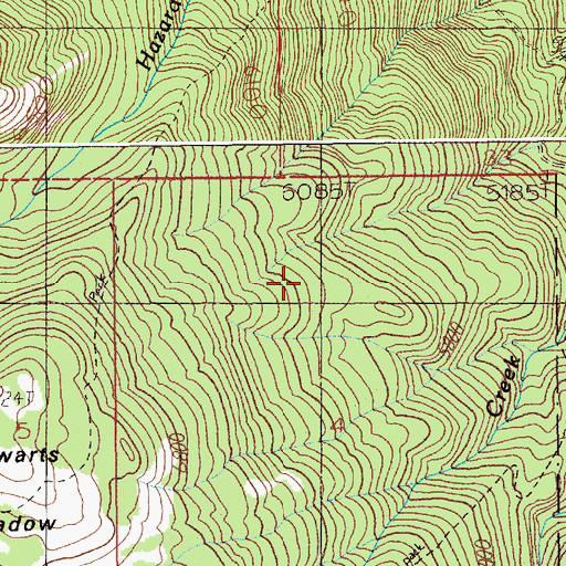 Topographic Map of Campbell Creek Trail, ID