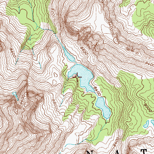 Topographic Map of Saddleback Lakes, ID