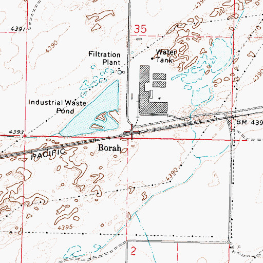 Topographic Map of Borah, ID