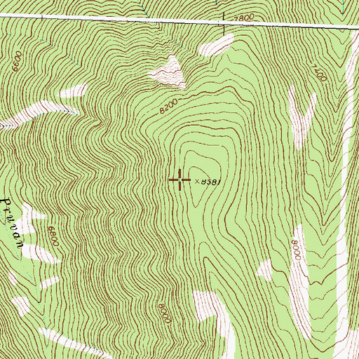 Topographic Map of Bitterroot Mountain, ID