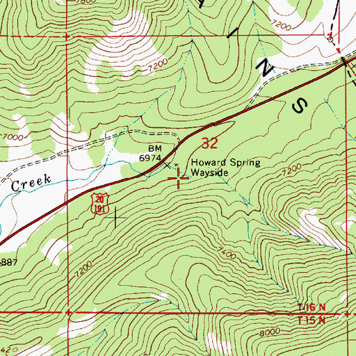 Topographic Map of Howard Spring, ID