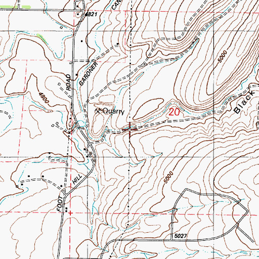 Topographic Map of Black Canyon, ID