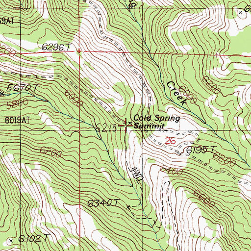 Topographic Map of Cold Spring Summit, ID