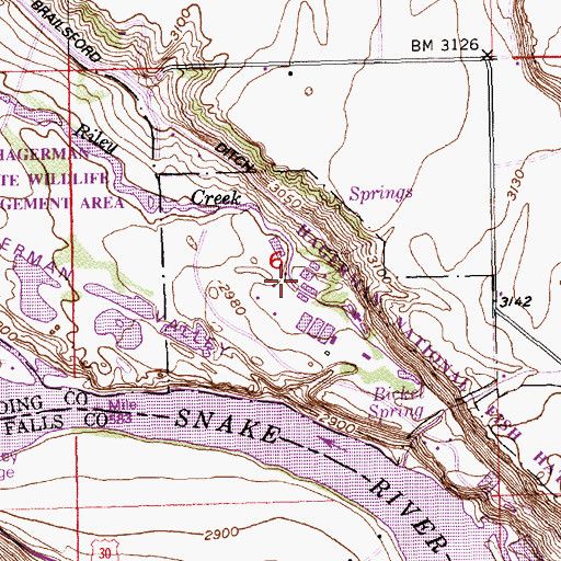 Topographic Map of Hagerman National Fish Hatchery, ID