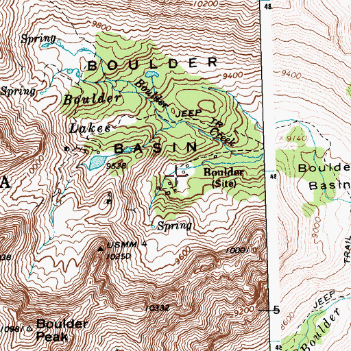 Topographic Map of Boulder, ID