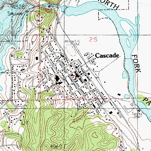Topographic Map of Cascade, ID