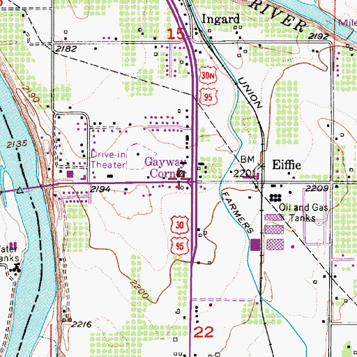 Topographic Map of Gayway Corner, ID