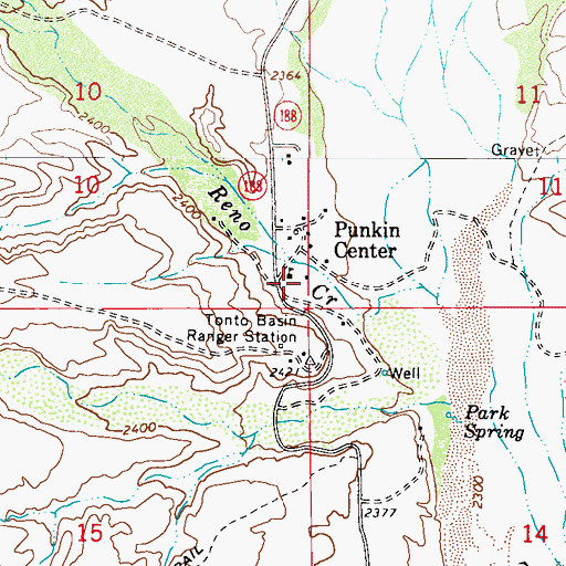 Topographic Map of Tonto Basin Elementary School, AZ
