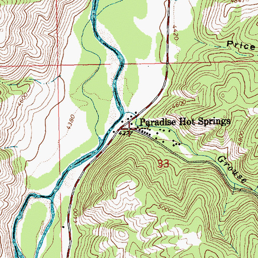 Topographic Map of Paradise Hot Springs, ID