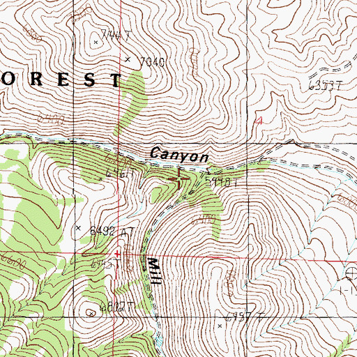 Topographic Map of Mill Fork, ID