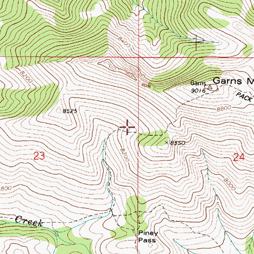 Topographic Map of Red Butte, ID