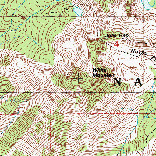 Topographic Map of White Mountain, ID