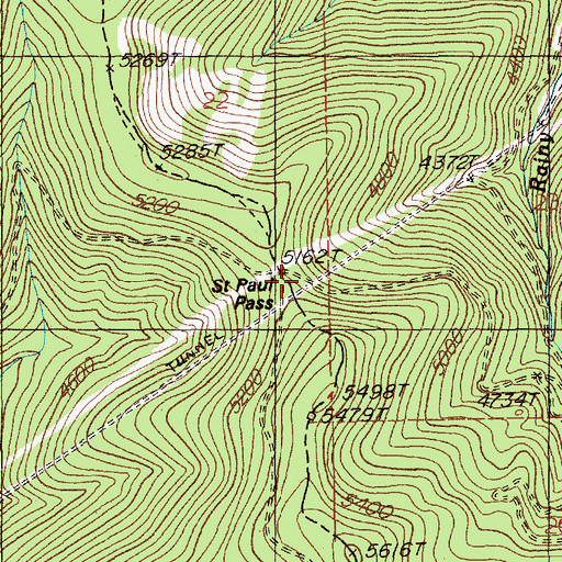 Topographic Map of Saint Paul Pass, ID