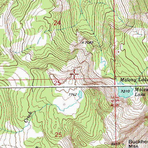 Topographic Map of Molony Lake, ID