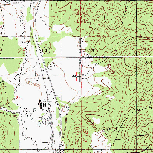 Topographic Map of Slabtown, ID