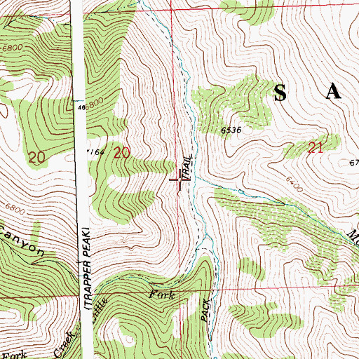 Topographic Map of Martindale Fork, ID