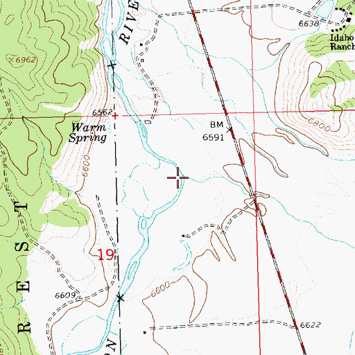 Topographic Map of Williams Creek, ID