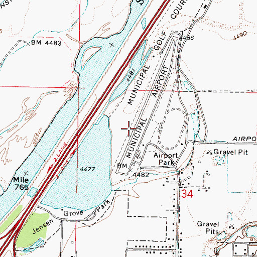 Topographic Map of McCarley Field, ID