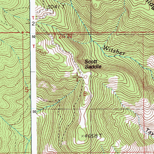 Topographic Map of Scott Saddle, ID
