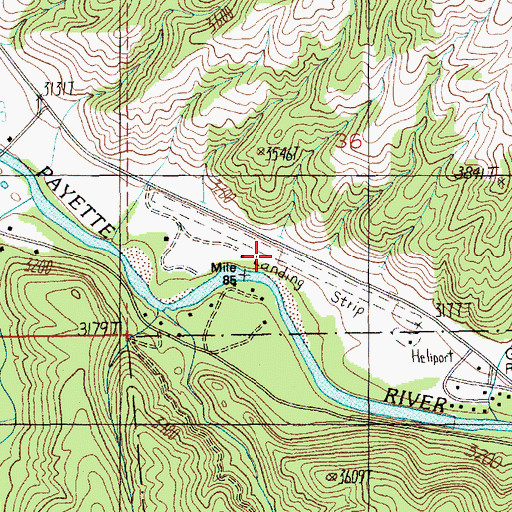 Topographic Map of Garden Valley Heliport, ID
