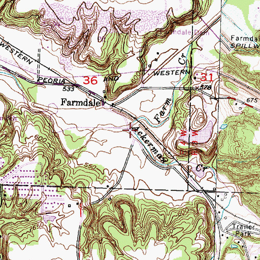 Topographic Map of Ackerman Creek, IL