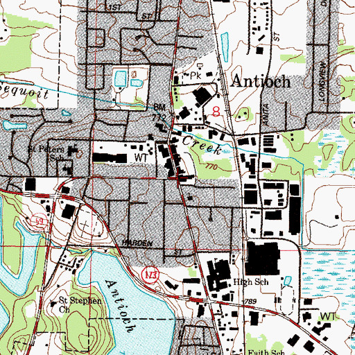 Topographic Map of Antioch, IL