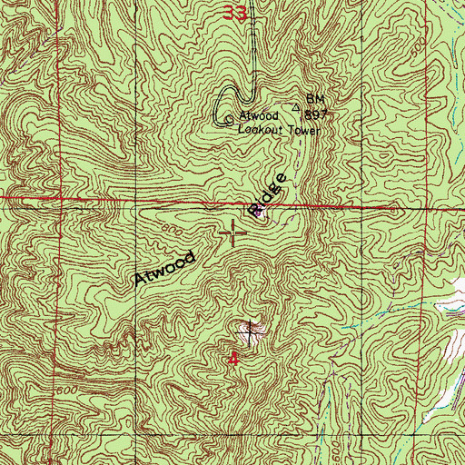 Topographic Map of Atwood Ridge, IL