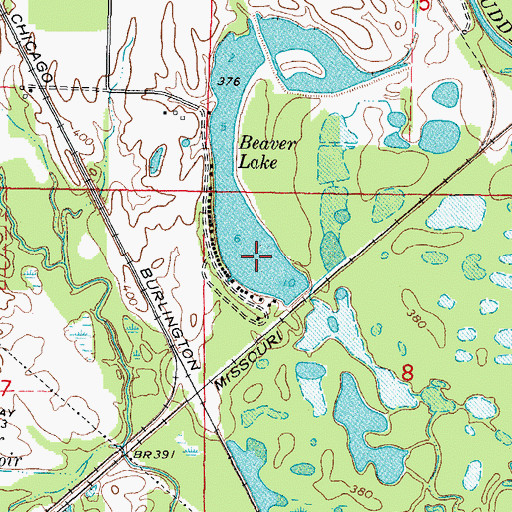 Topographic Map of Beaver Lake, IL