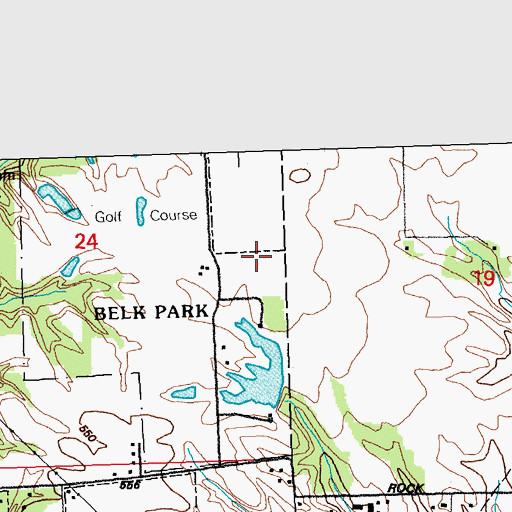 Topographic Map of Belk Park, IL