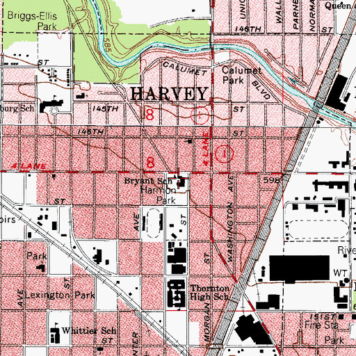 Topographic Map of Bryant School, IL