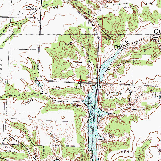 Topographic Map of Burhans School (historical), IL