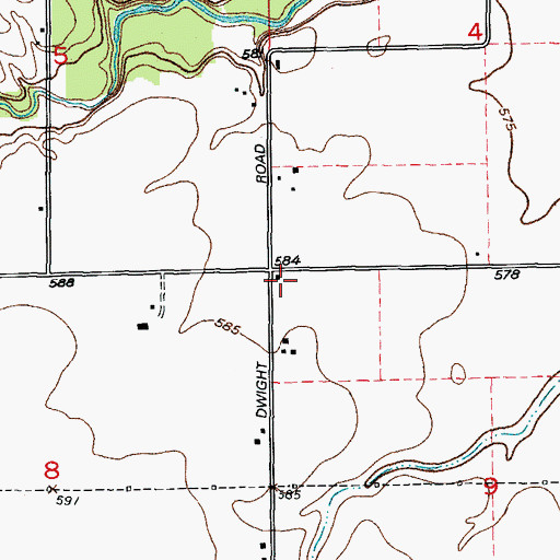 Topographic Map of Burleigh School, IL