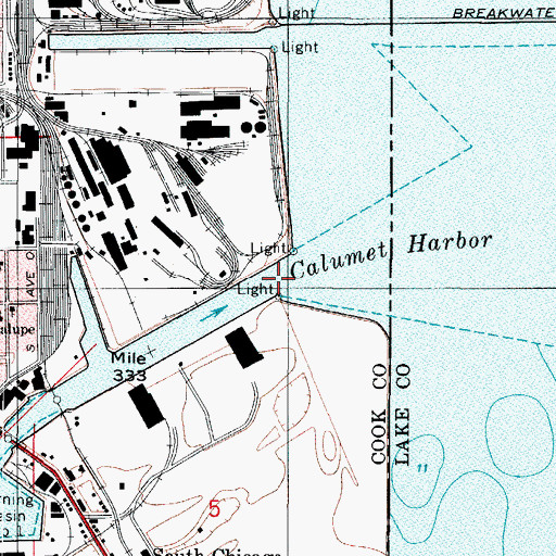 Topographic Map of Calumet River, IL