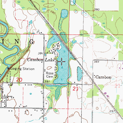 Topographic Map of Cambon Lake, IL