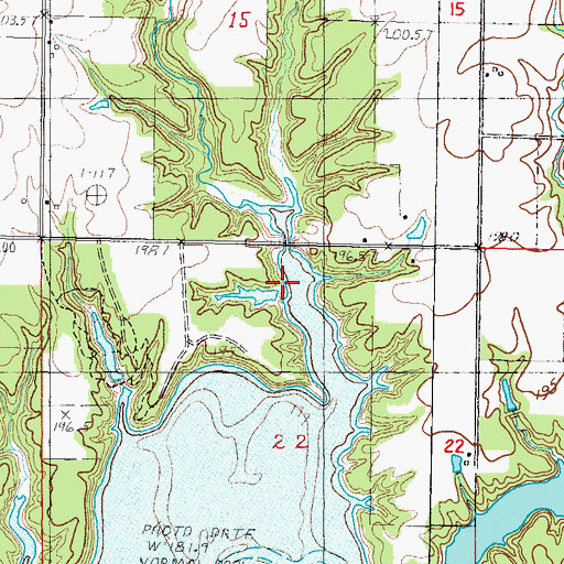 Topographic Map of Camfield Branch, IL