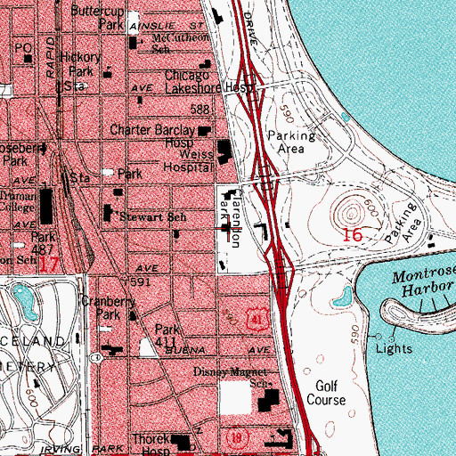 Topographic Map of Clarendon Park, IL
